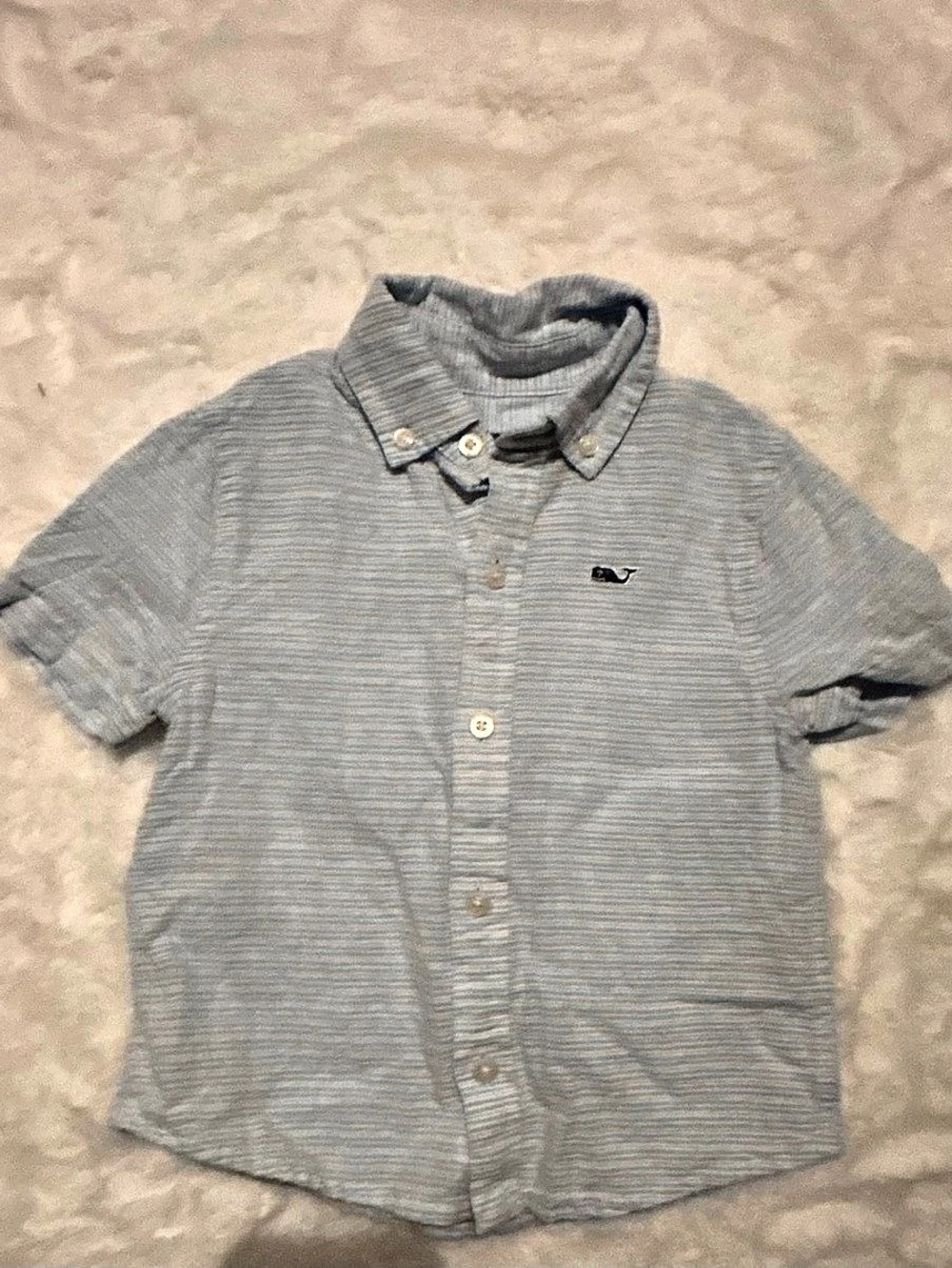vineyard vines Whale Shirt Striped Button Down Gray Boys 2T